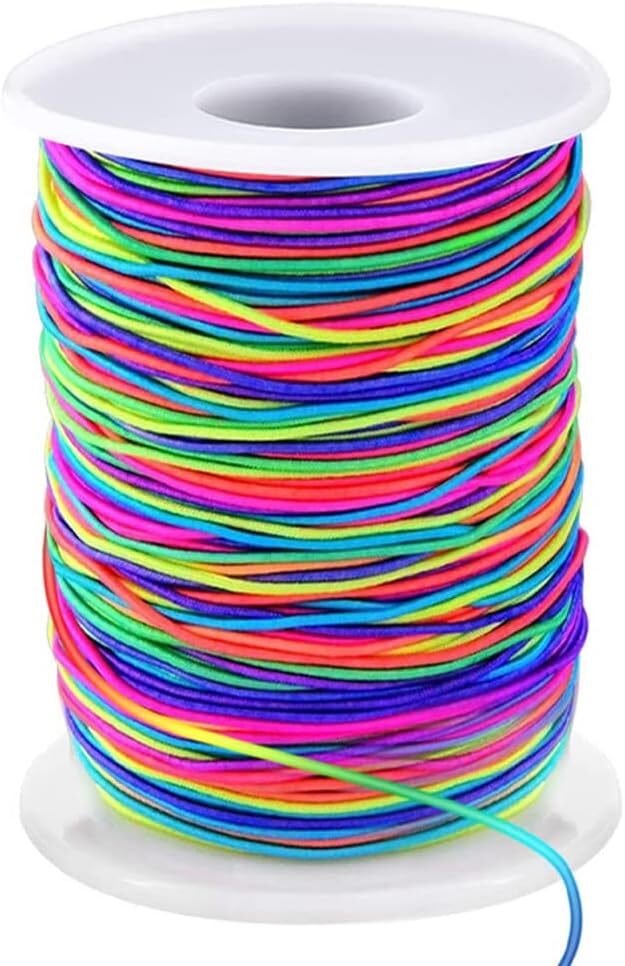 Elastic String for Bracelets, 1mm x 330 Feet Sturdy Rainbow 330 Feet,