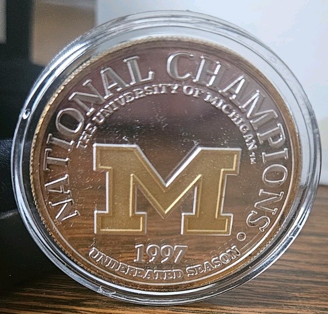 Rare 1997 University of Michigan National Champions Coin Limited Edition Mint