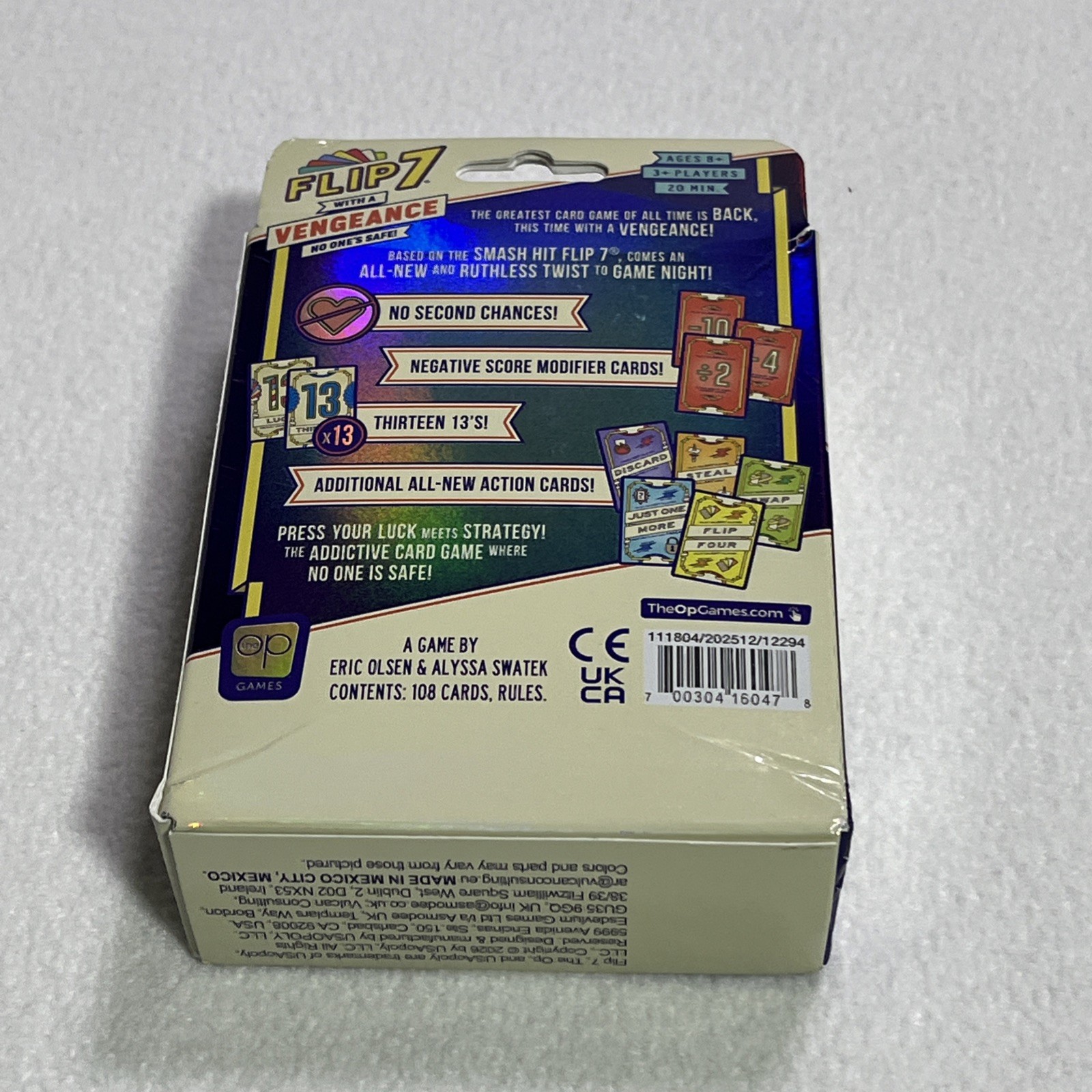 Flip 7: With a Vengeance Strategy Card Game 3+ Players Ages 8+ NEW The OP Games