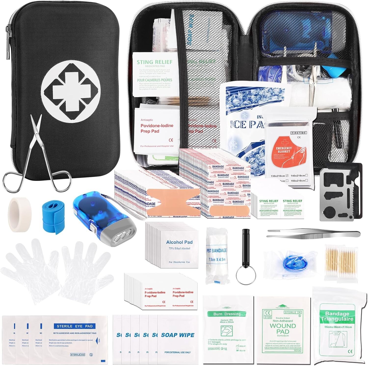 315 PCS First Aid Kit,Trauma Kit with Essential Emergency Medical Supplies