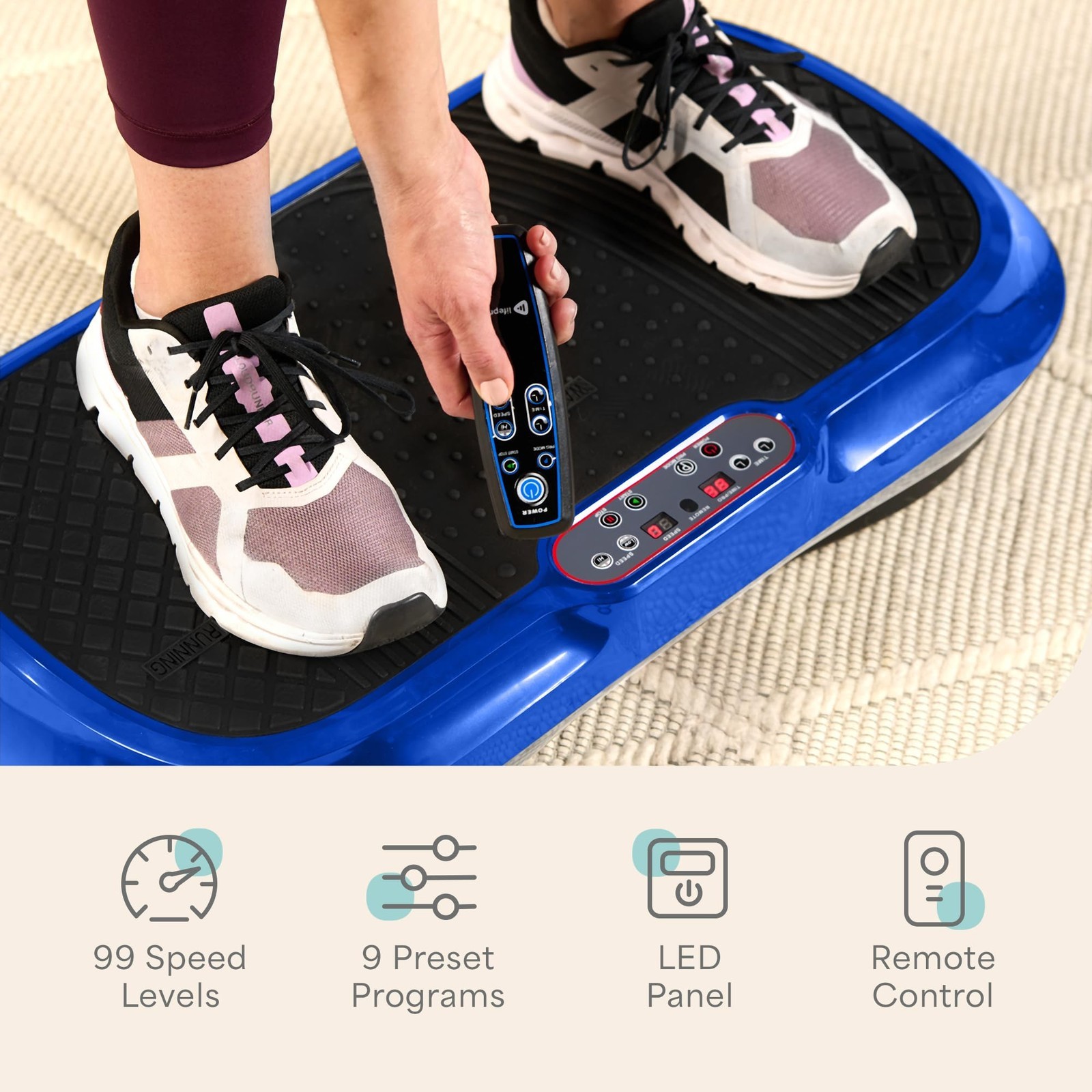 Lifepro Waver Vibration Plate Exercise Machine – Whole Body Workout Fitnes -Blue
