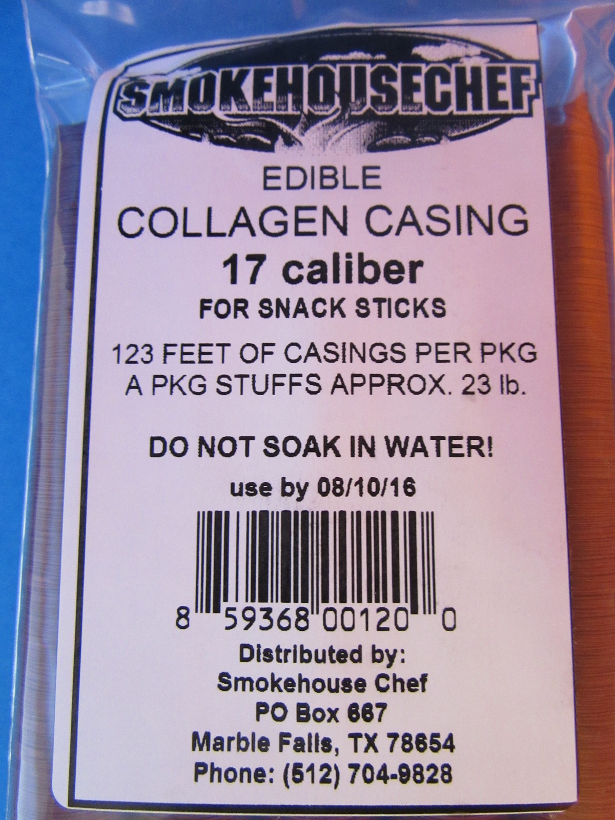 17 mm Snack Stick CASINGS for 23 lbs BEEF COLLAGEN Slim Pepperoni sausage