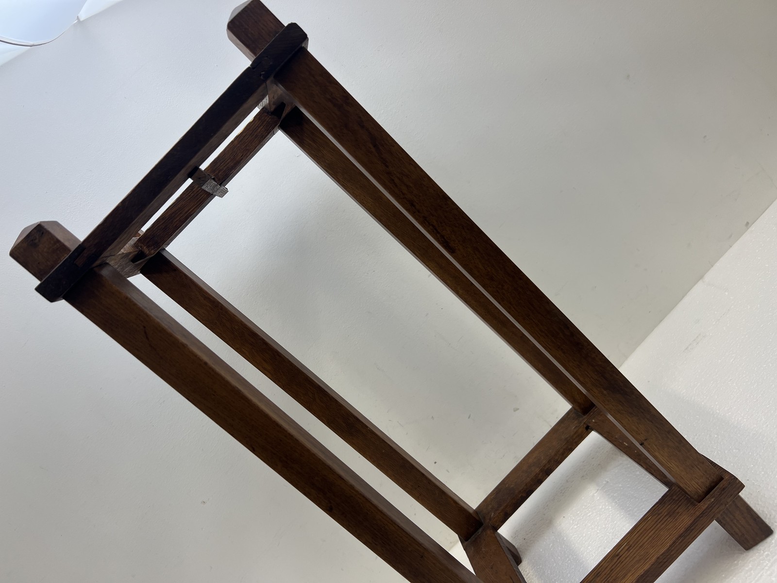 Antique Arts & Crafts Umbrella Stand Metal Drip Tray vintage mission wood sikes