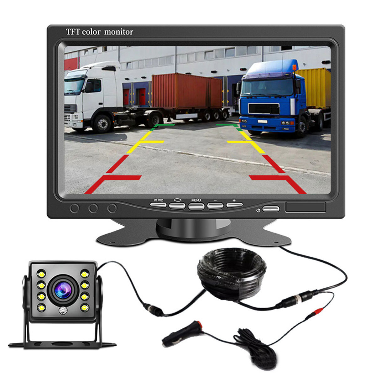 7" Monitor Rear View Backup Camera Night Vision System for RV Truck Bus VAN US