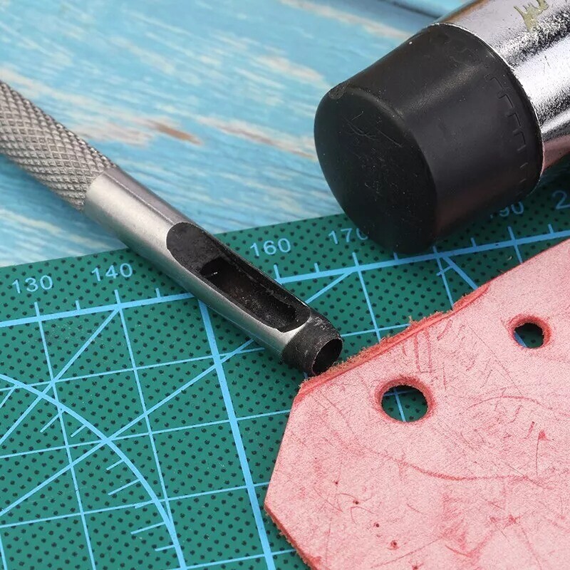 1-11mm Leather Hole Punch Round Steel Hole Punch Set Leather Punch Tool for Belt