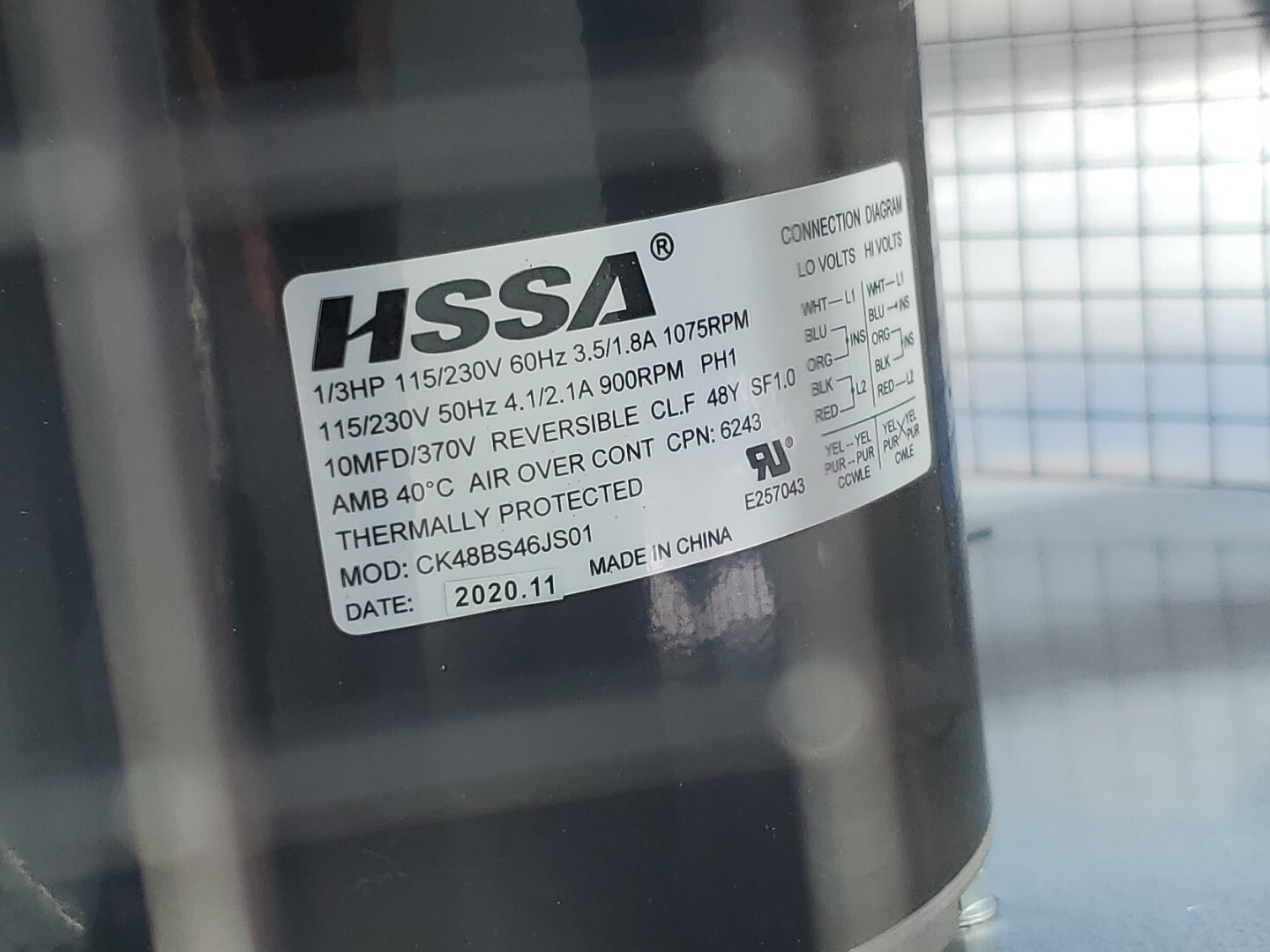 Captive Aire HSSA Motor CK48BS46JS01 Makeup Air Fan 1/3HP NEW (SEE DESCRIPTION)