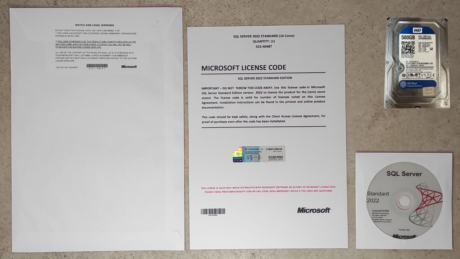 SQL Server 2022 Standard 16 Cores Unlimited CALs Lifetime License and DVD