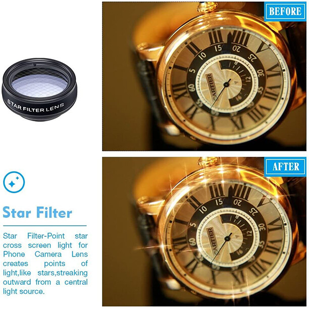 APEXEL 10in1 Phone Camera Lens Kit Fisheye WideAngle 2X Telescope Lens for Phone