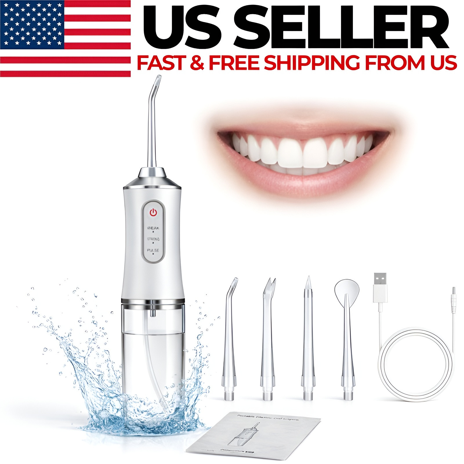 Water Flosser Water Pick Cordless Oral Irrigator Dental Teeth Cleaner