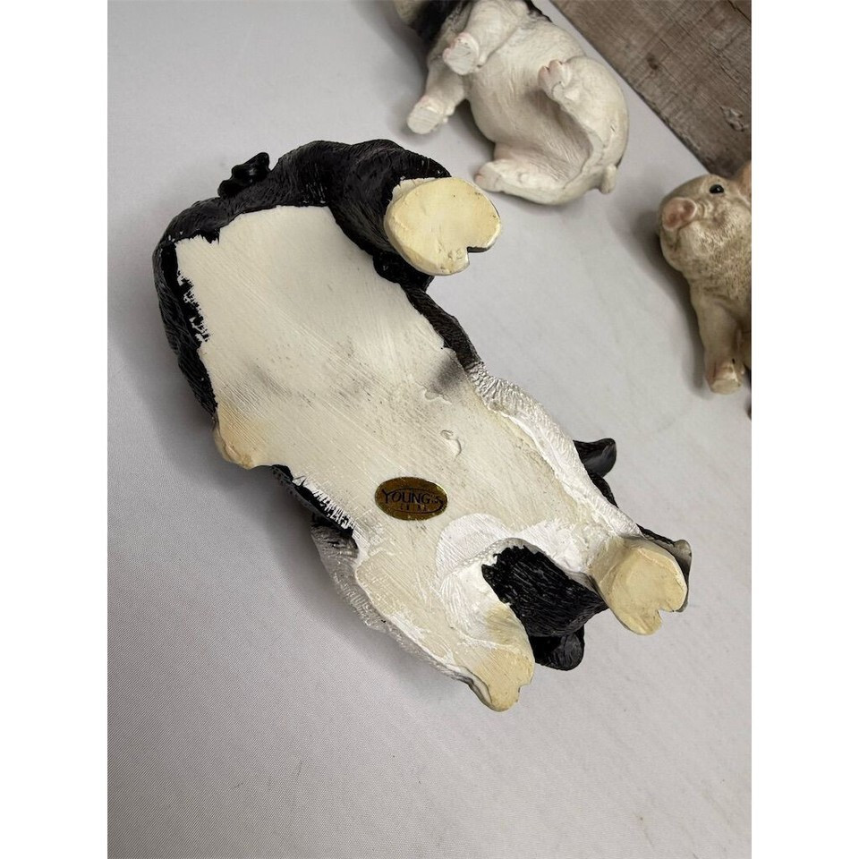 Gerson Farmhouse Pig Figurines Set of 5 Rustic Country Decor Multicolor