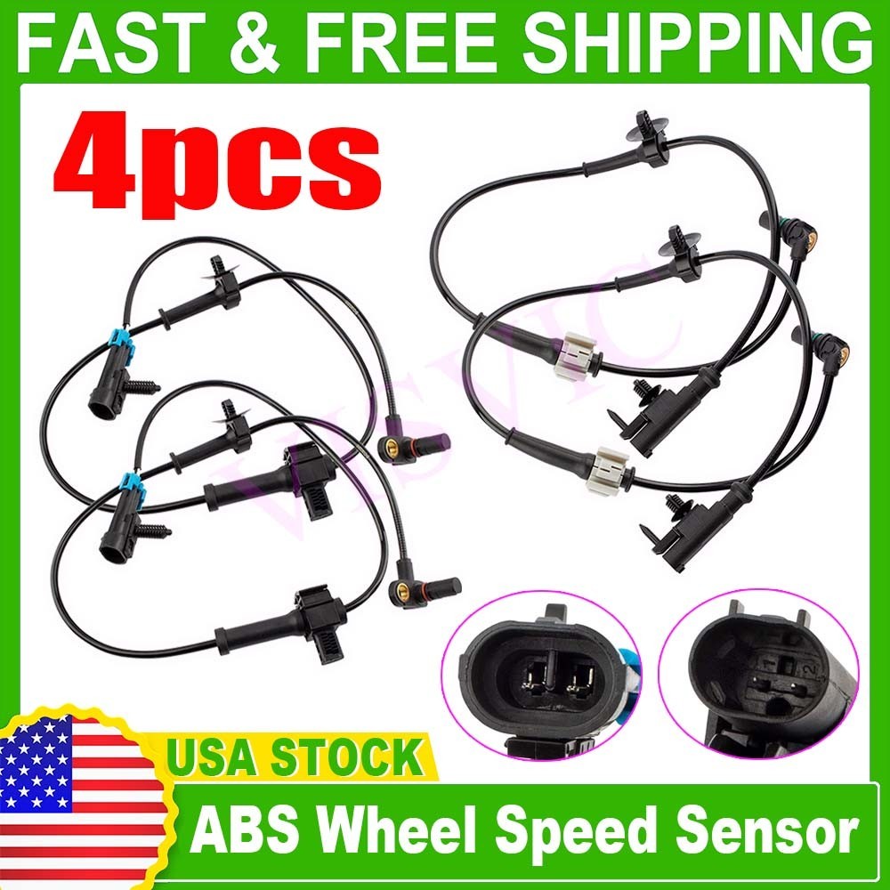 Front and Rear Left & Right ABS Wheel Speed Sensor 2 Pair for Chevy Silverado