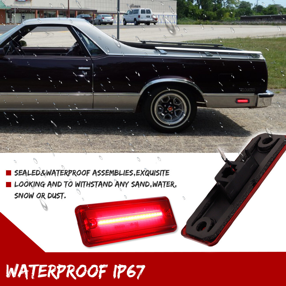 For 78-87 El Camino & Caballero Amber/Red LED Side Marker Parking Light Lamp Set