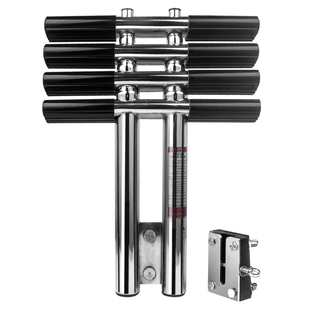 4 Steps Boat Ladder Stainless Steel Telescoping Ladder Transom Mount Extension