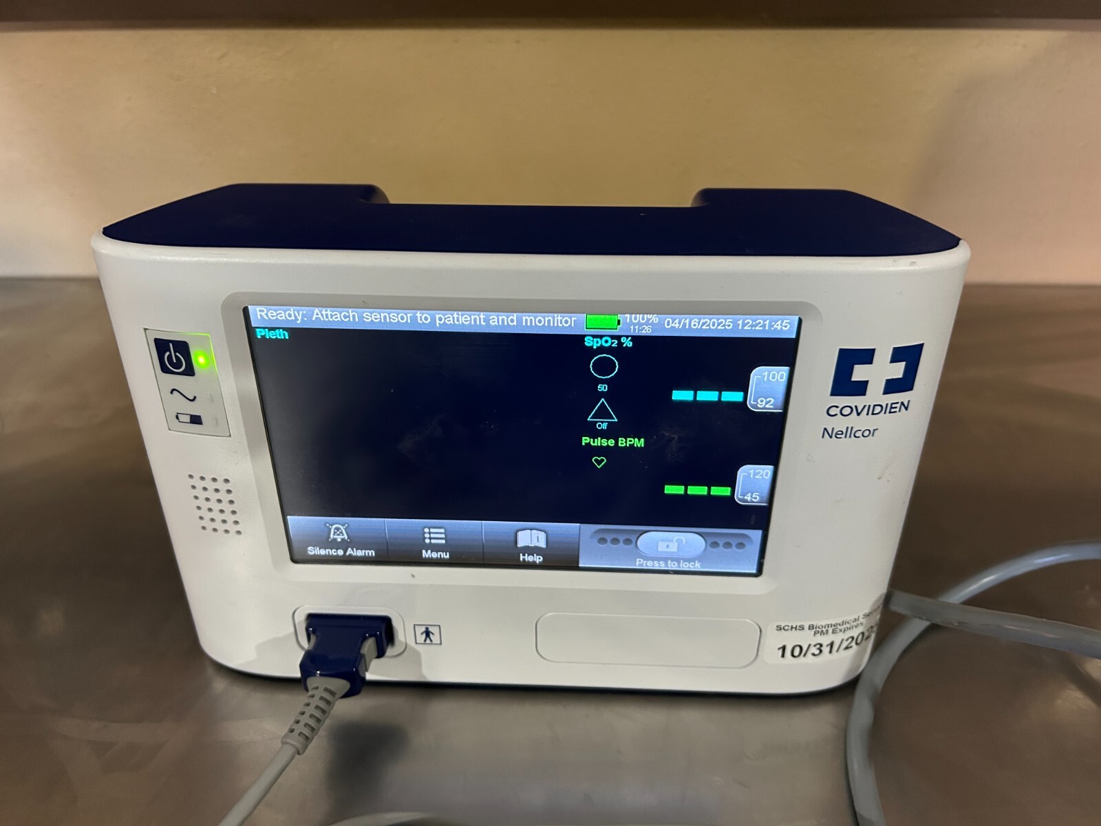 Covidien Nelcor PM 1000N Patient Monitor w/pre amp and power cables - certified