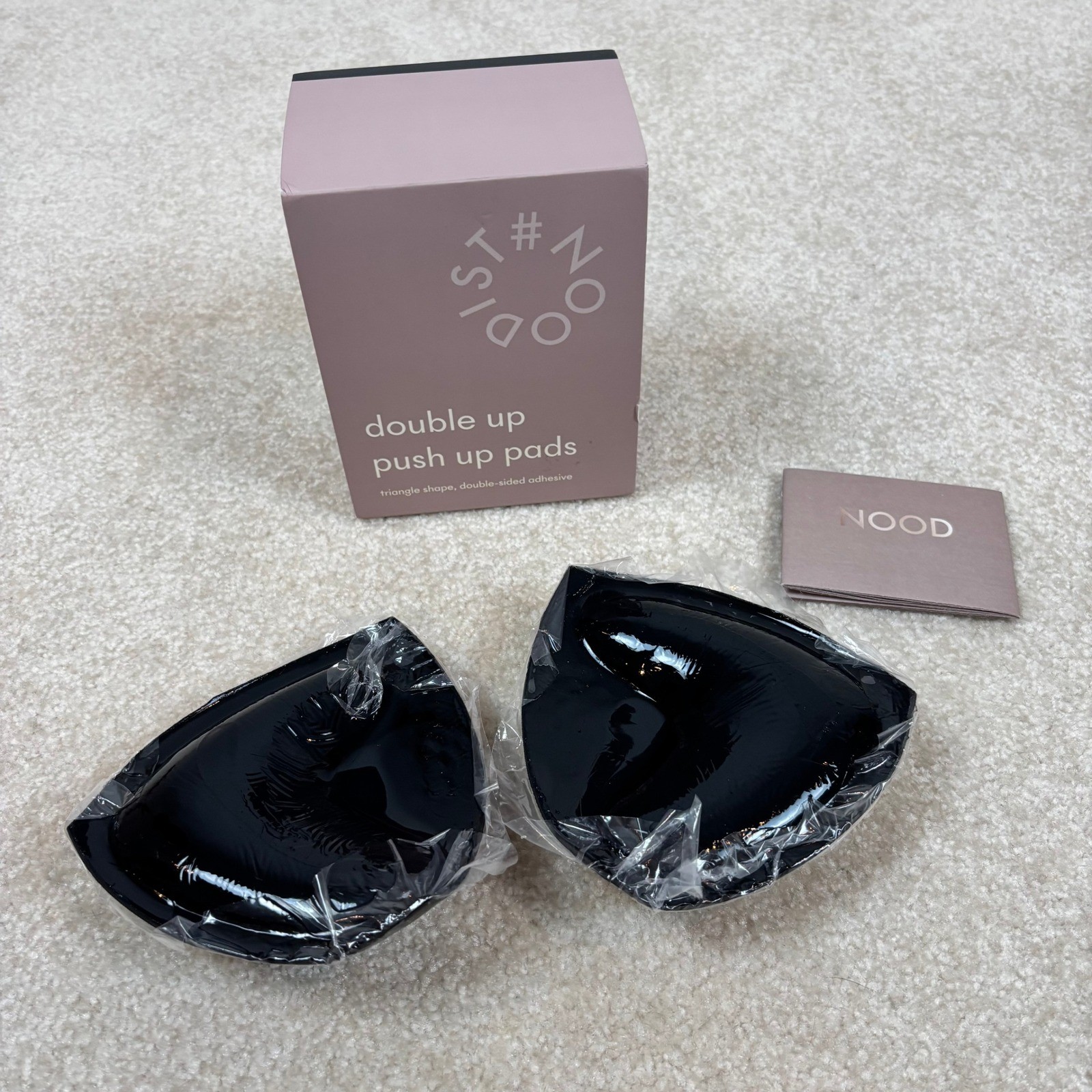 NOOD Double Up Push Up Pads Triangle Shape Black Onyx Adhesive New