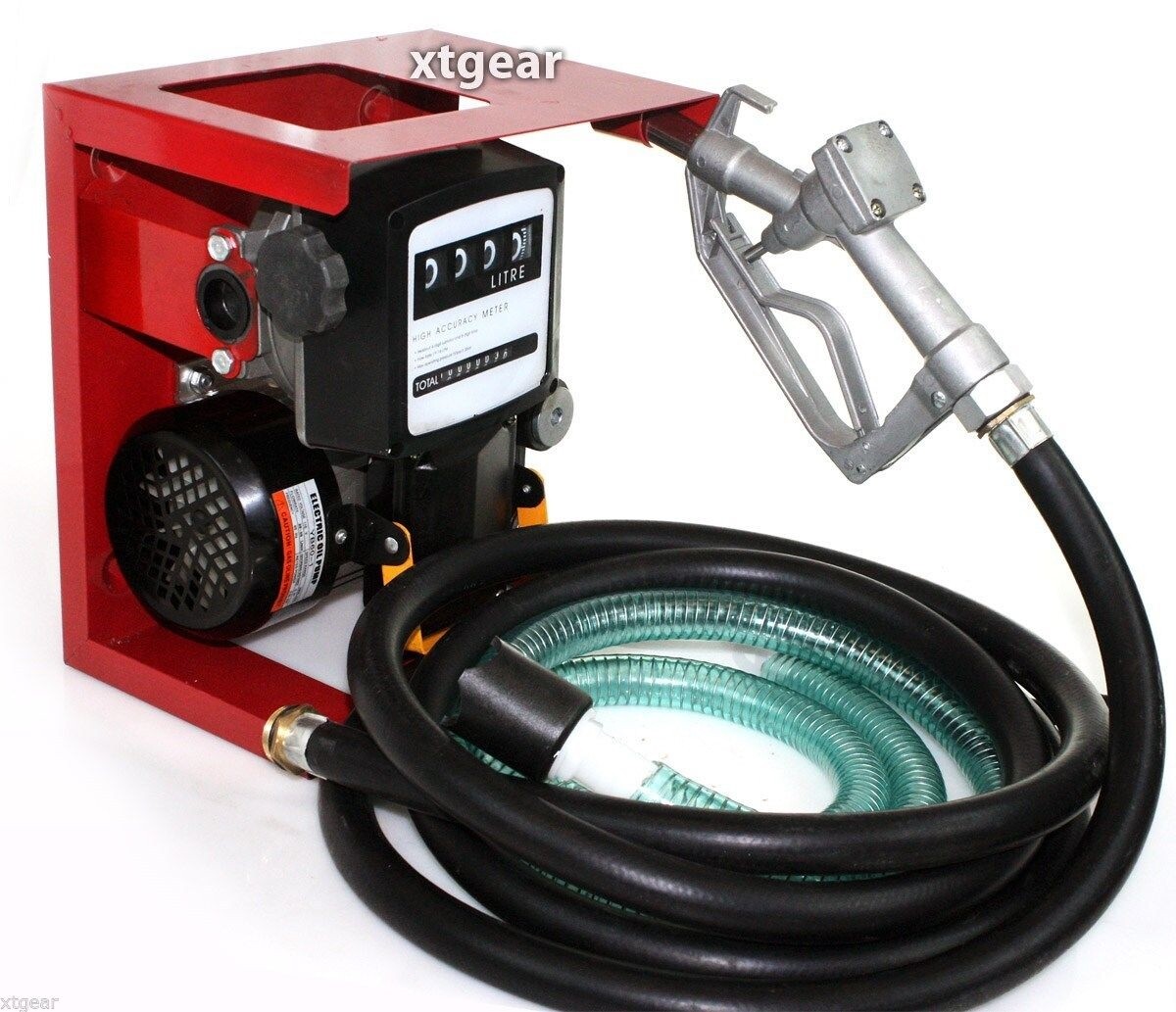 110V Electric Oil Fuel Diesel Gas Transfer Pump W/Meter 12' Hose Manual Nozzle