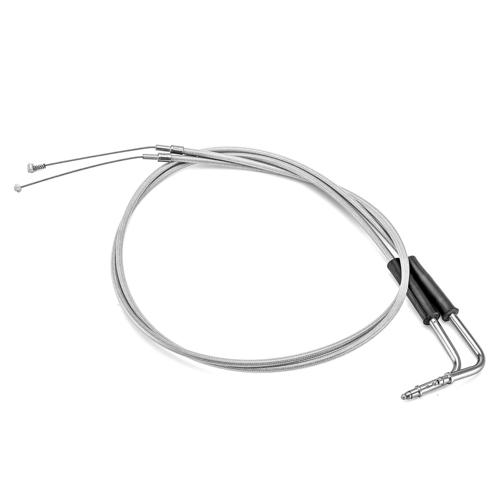 Extended Length Throttle and Idle Cable Kit Compatible with Harley 44 Chrome