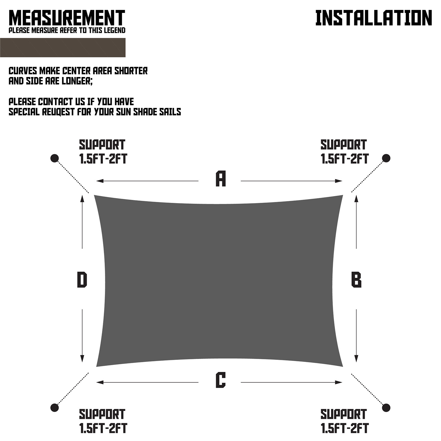 Outdoor Sun Shade Sail Rectangle Brown Canopy Cover UV Blcok Garden Patio Pool