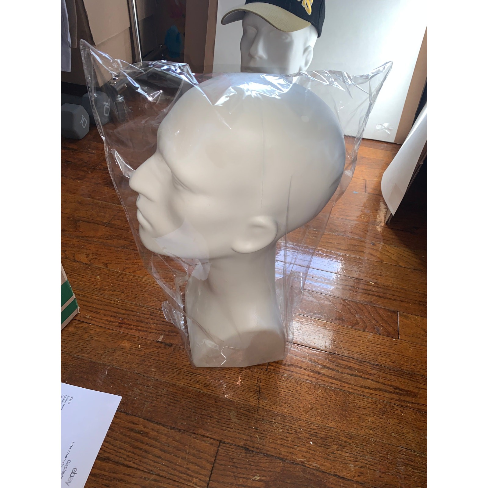 Male Mannequin Head White Wig Hat Sunglasses Display 16in