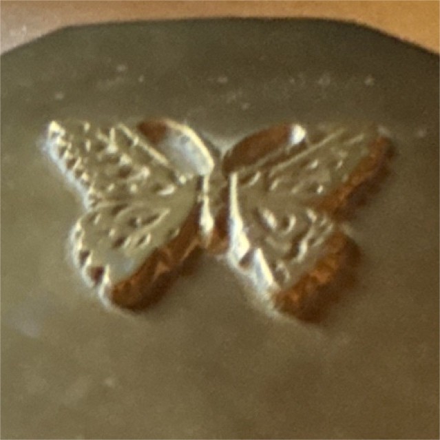 Dessau Brass Octagonal Box with Butterfly Motif Decorative Collectible 4.5" x 3"