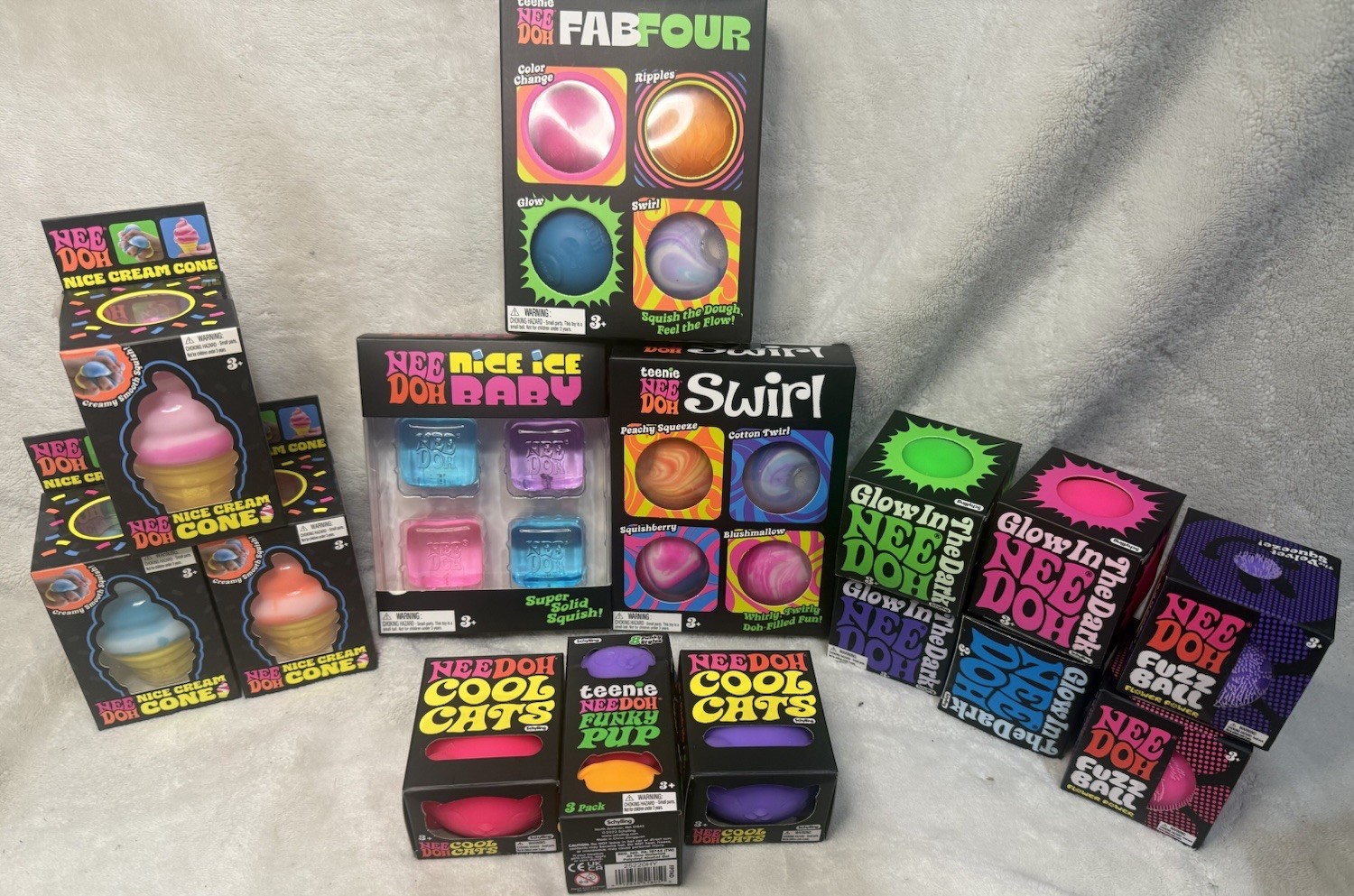 BIG NEEDOH SELECTION, NICE CUBES, SWIRL, ICE CREAM, CATS, PUPS, CHICKS AND MORE!