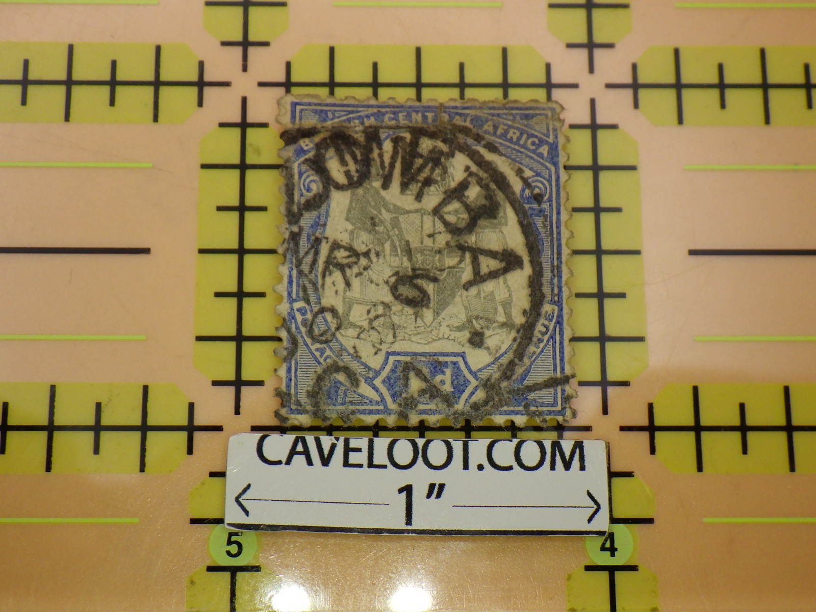 British Central Africa 1897 1d Blue Stamp - ZOMBA Postmark - Rare Classic