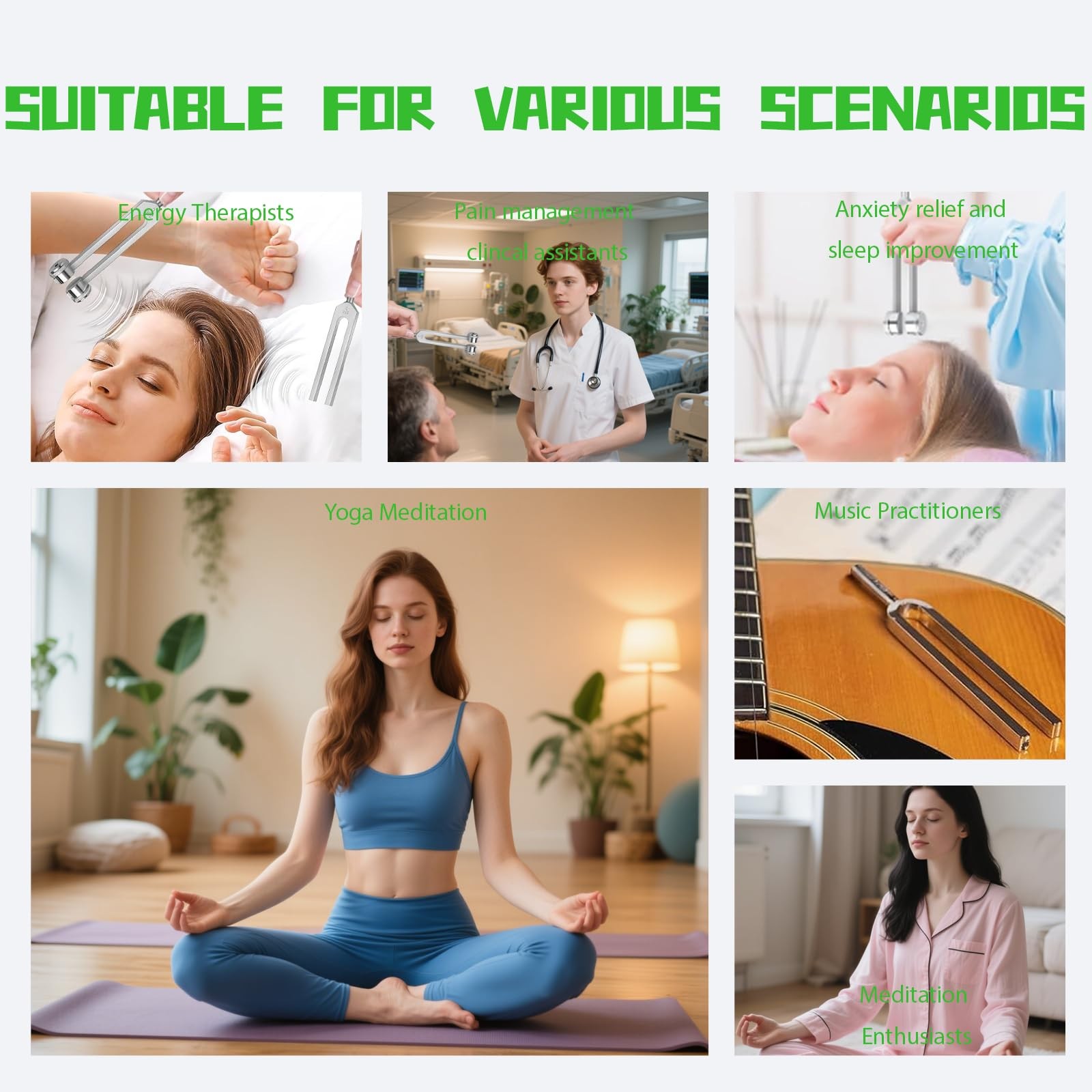 Tuning Forks for Healing Set, Includes 128Hz, 256Hz, 512Hz Tuning Forks with ...