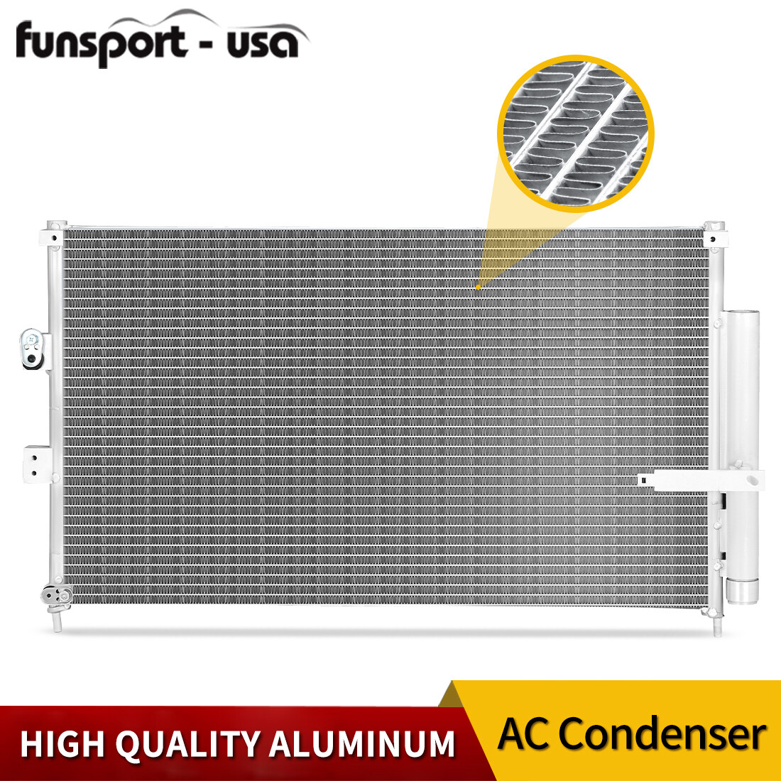 A/C AC Condenser for 2006 2007 2008 2009 2010 2011 Honda Civic Sedan Aluminum