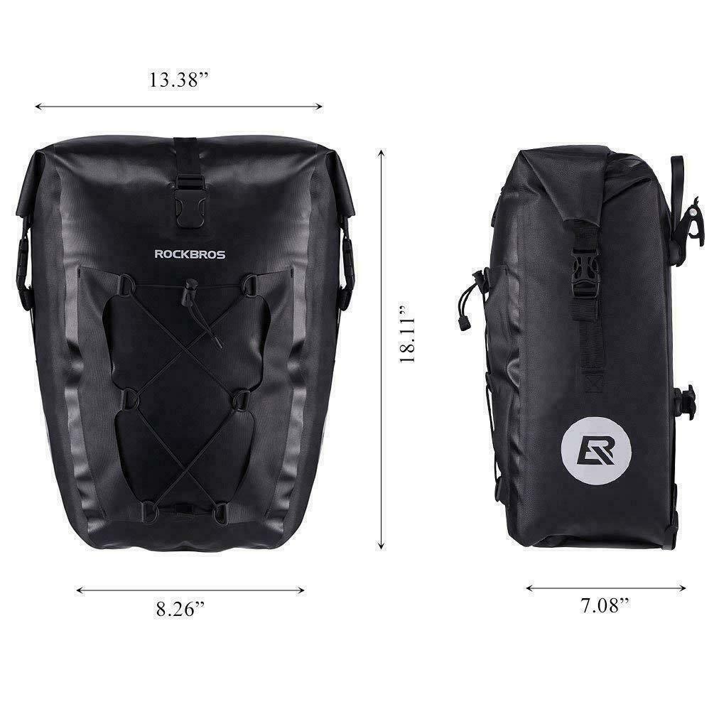 ROCKBROS Bicycle Pannier Bike Bag Rear Rack Bag Waterproof Large Capacity 2Pcs