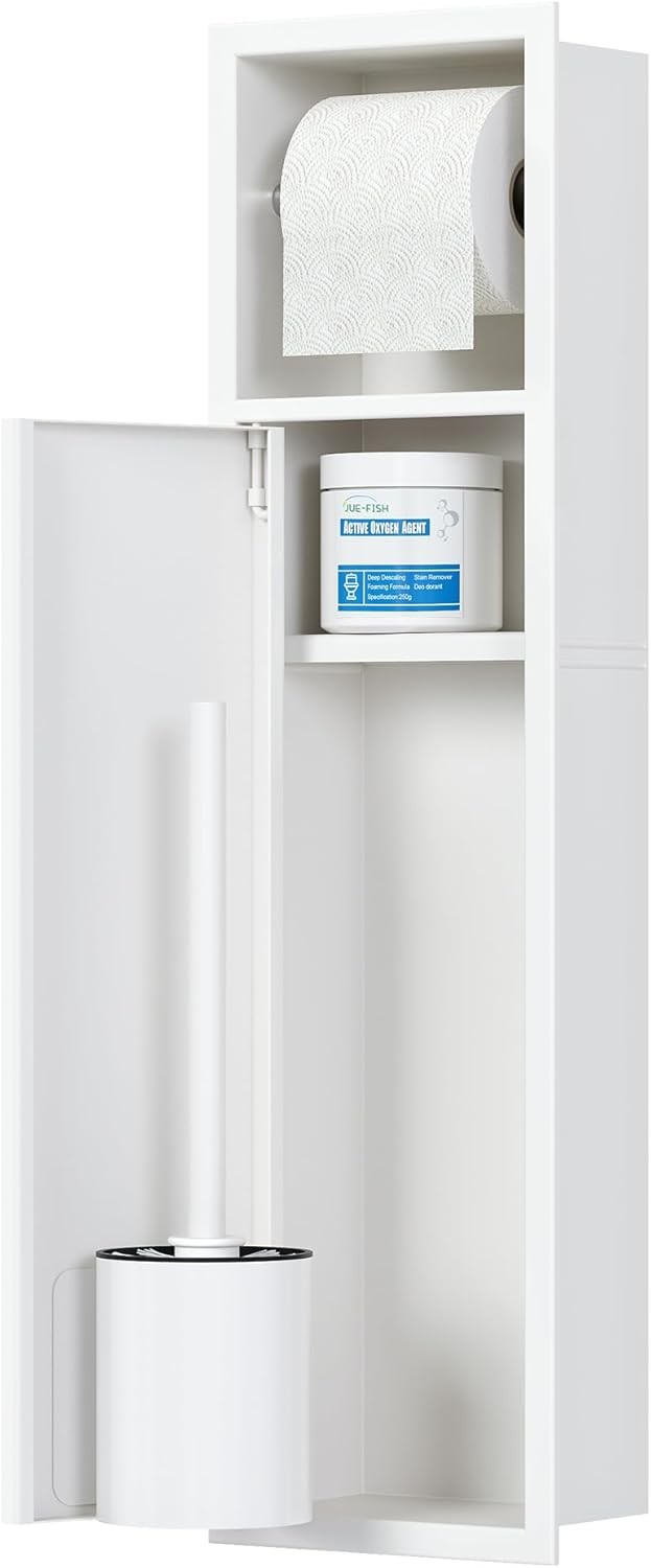 Recessed Toilet Brush Holder SUS304 Stainless Steel Rustproof Recessed Toilet