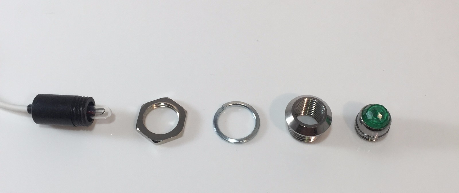 Pair Green Pilot Dash Indicator Warning Lights 12V - Vintage Classic Hot Rod