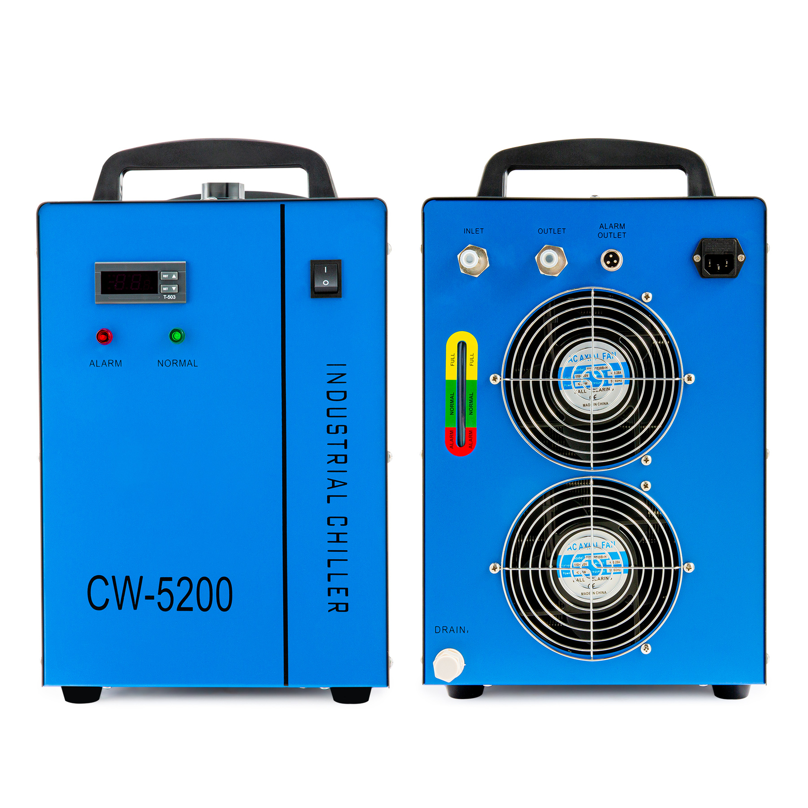 OMTech CW-5200 Industrial Water Chiller for CO2 Laser Engraving Cutting Machines