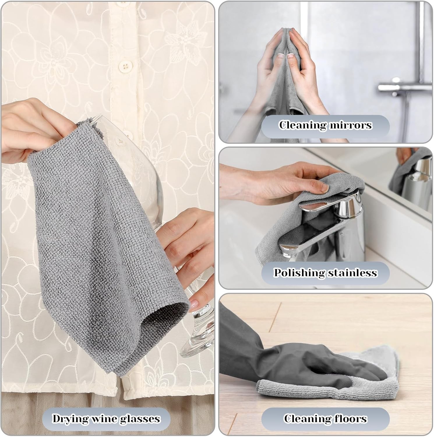 45 Microfiber Towels - Washable Tear Away Rags for All Cleaning Tasks