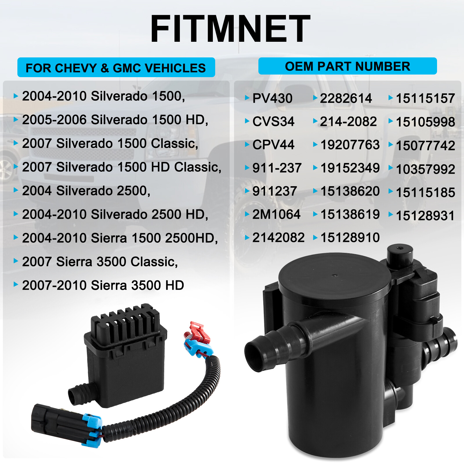 EVAP Vapor Canister Vent Solenoid Valve For Chevrolet Silverado GMC Sierra 1500