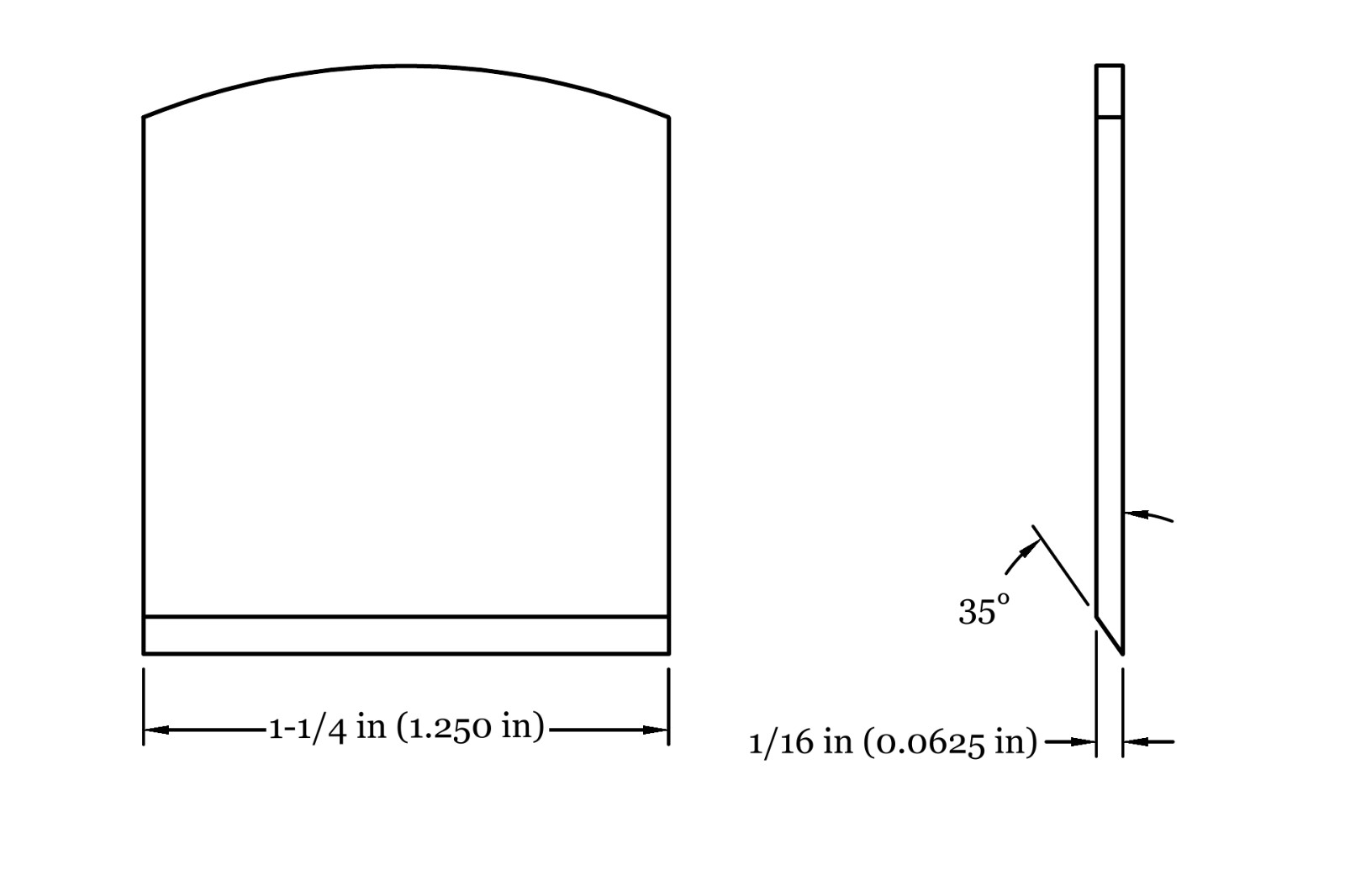 Replacement Spokeshave Blade - 1-1/4" Wide - 1/16" Thick - O1 Tool Steel