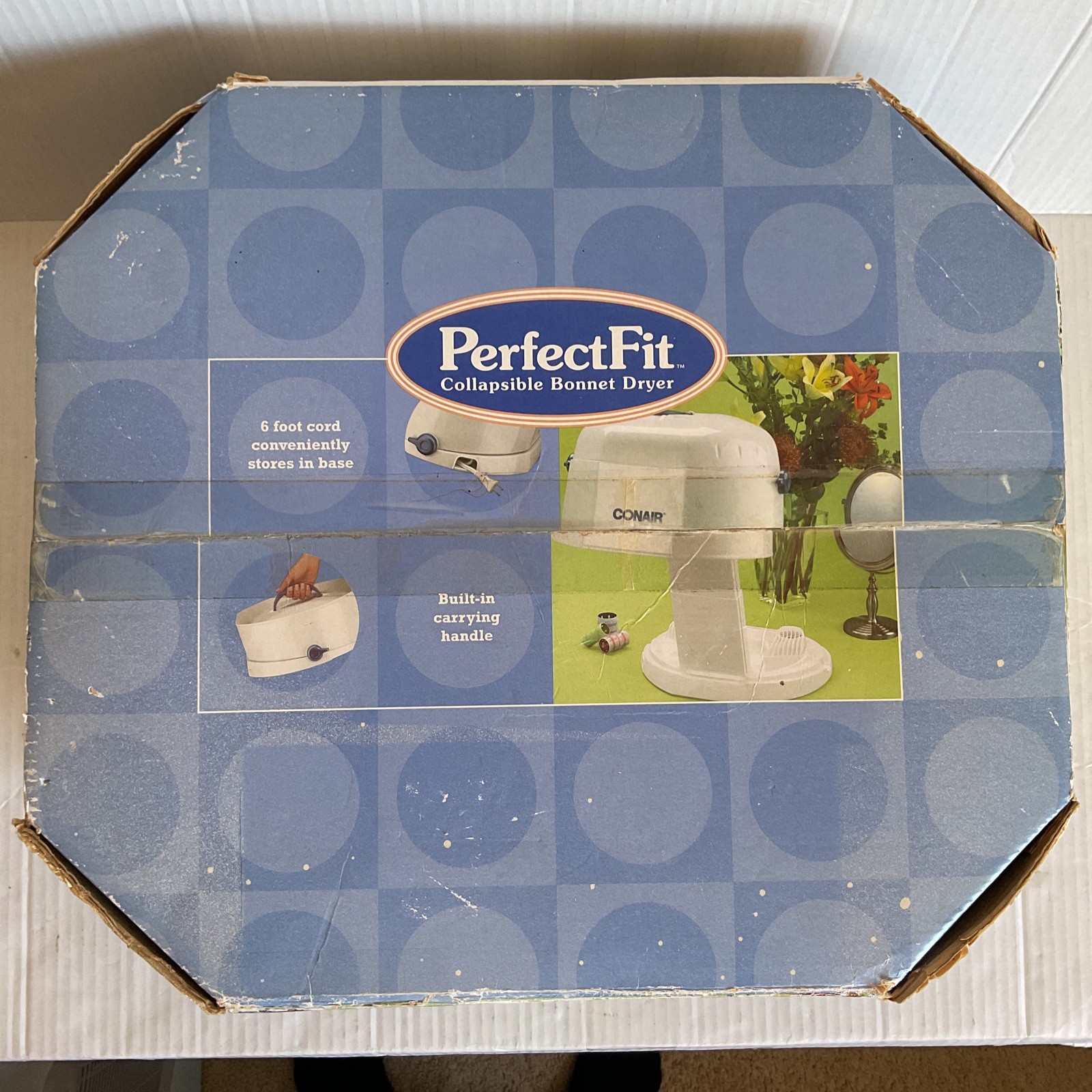 Conair Bonnet Hair Dryer Collapsible Adjustable Portable Perfect Fit NEW NOS