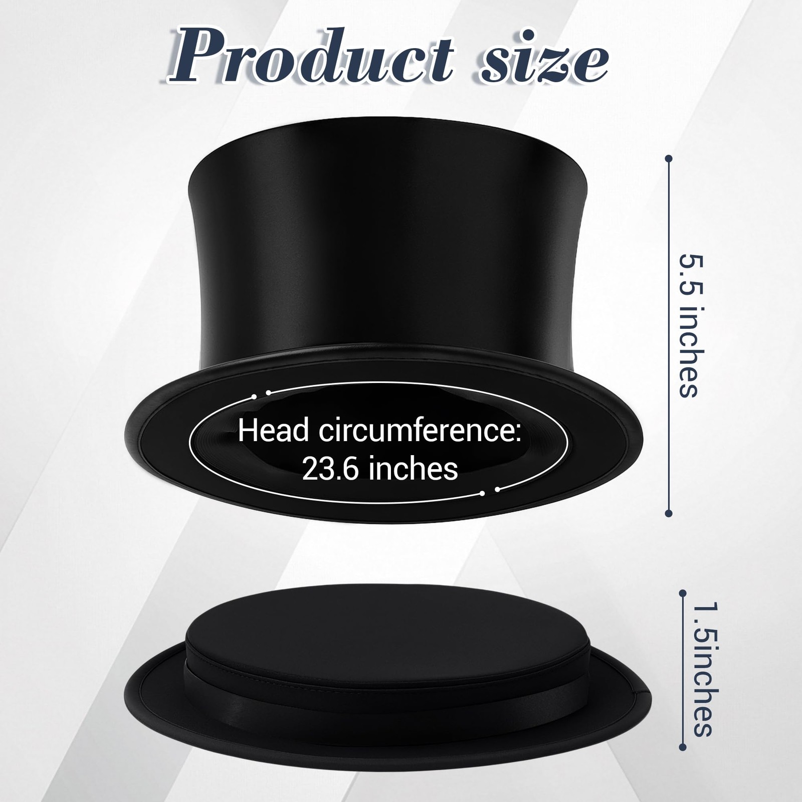 Magician Collapsible Top Hat Costume Black Top Magic Folding Hat for Men Wome...
