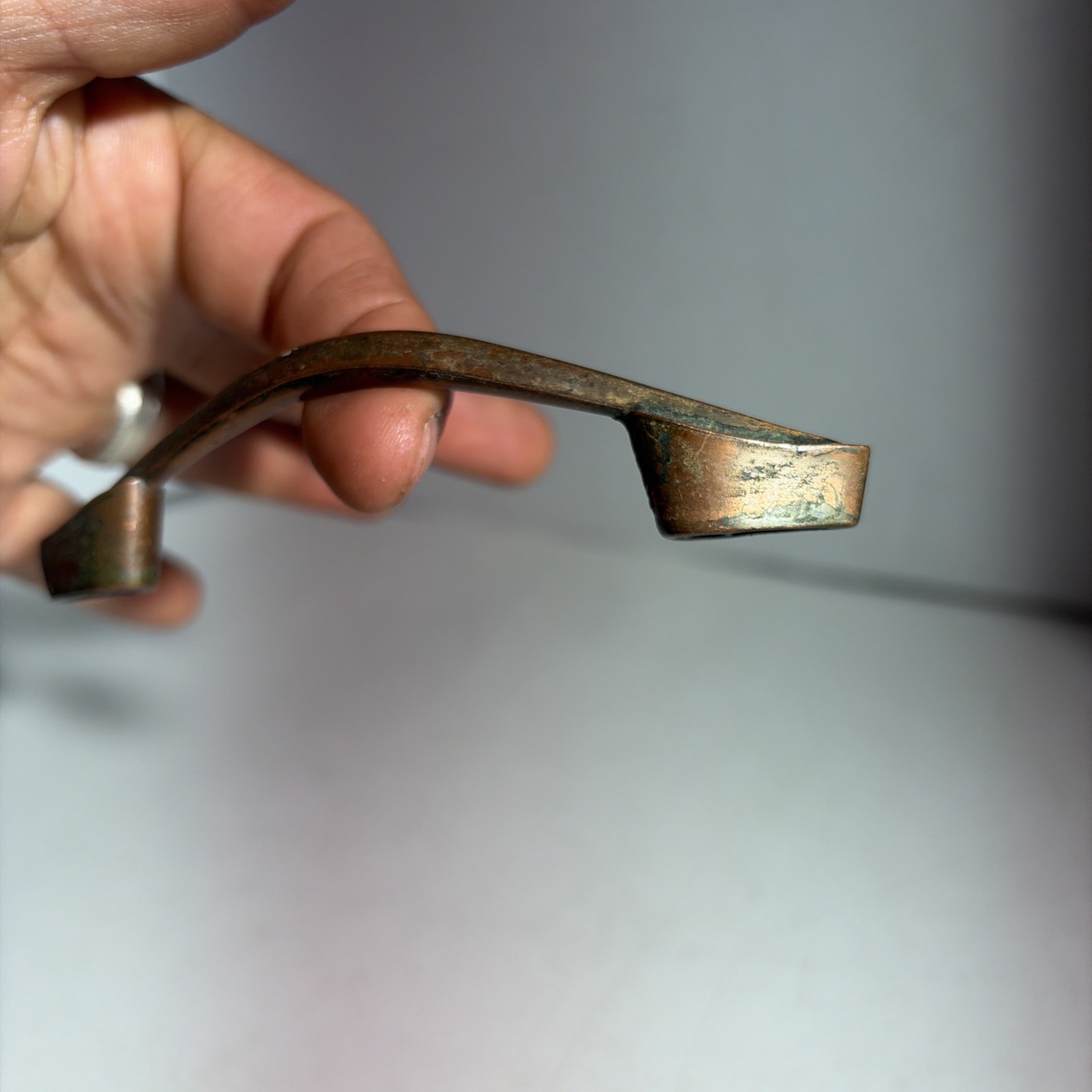 Vintage Single Mid Century Modern Copper Drawer Pull Handle