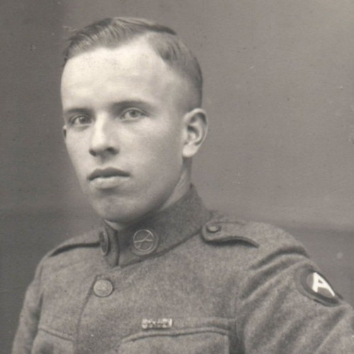 WWI Soldier Army Patch Infantry Collar Disk Real Photo Postcard RPPC