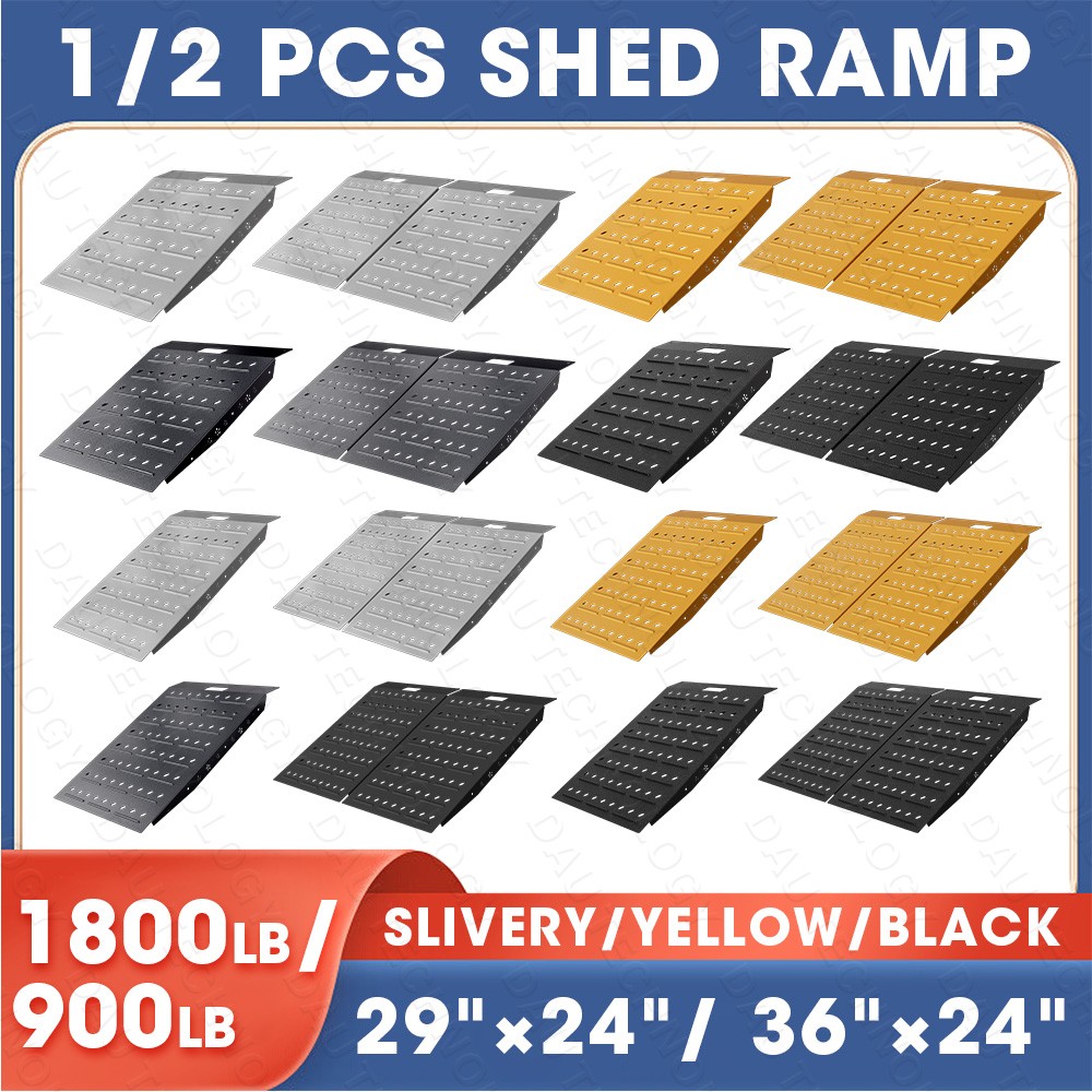 1/2PCS Shed Ramp for Riding Mower&Lawn Anti-Slip Punch Plate Ramp Threshold Ramp