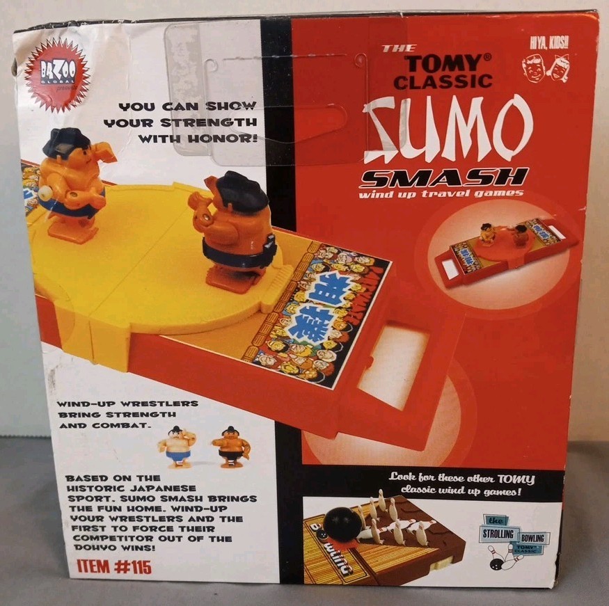 Tomy Classics Sumo Smash Wind Up Travel Game 2009 Bazoo Global New W Box Damage