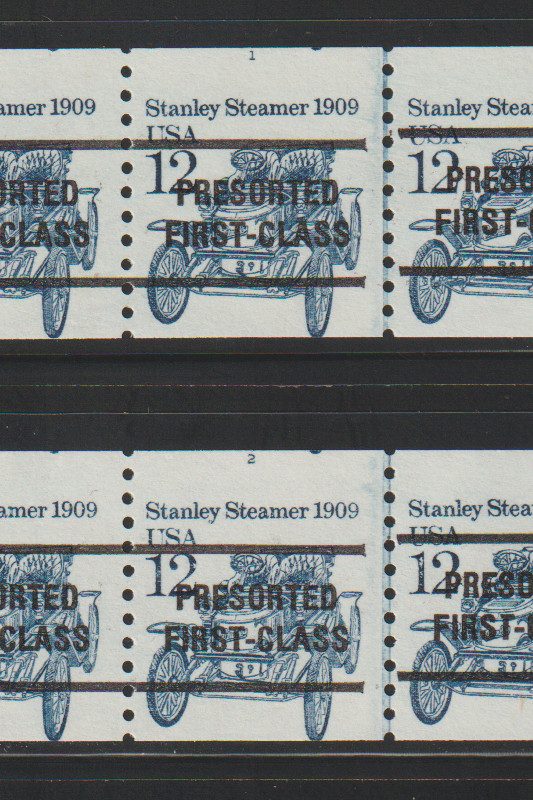 US PNC EFO Stamps: #2132a Stanley Steamer precancel: PNC5 #1 & #2 AT TOP!  MNH