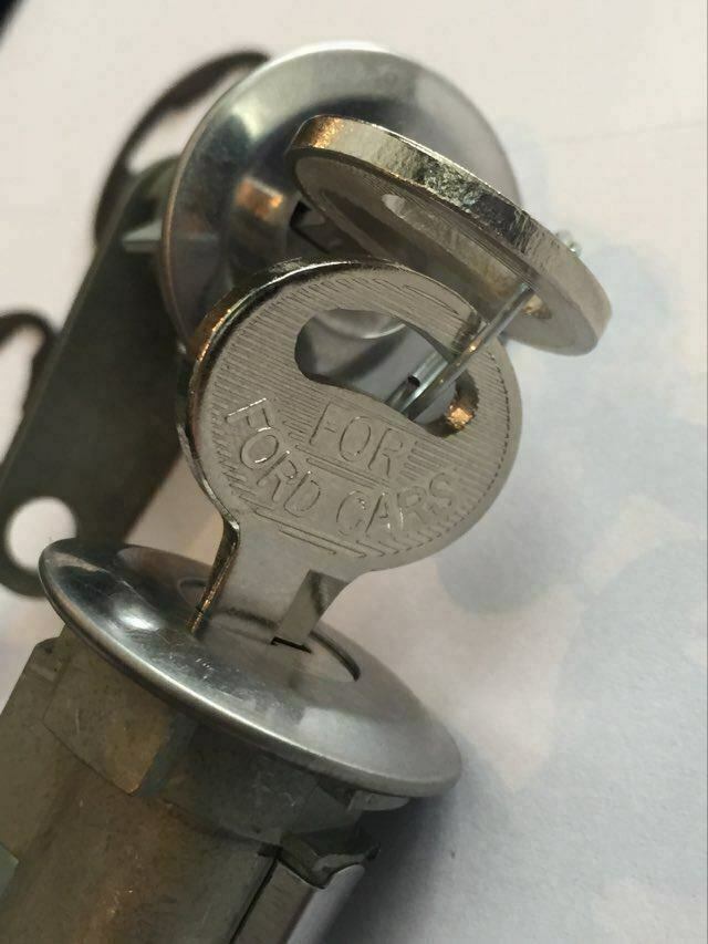 Chrome Ignition Key Switch Cylinder & Door Lock Pair Set W/ Keys for FORD