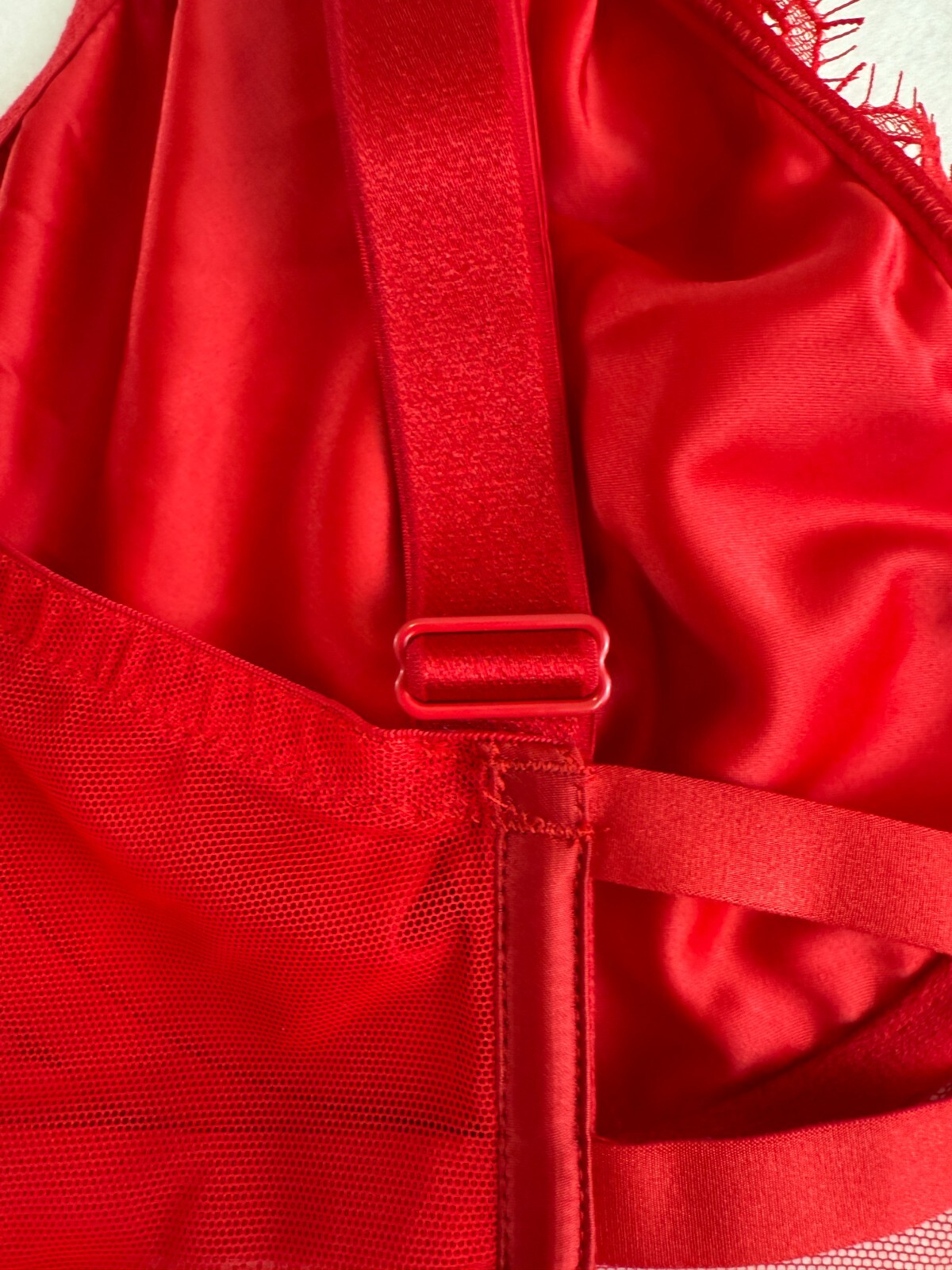 Victoria's Secret One Piece Boned Lace Teddy Bodysuit w/ Cherry Red XXL NWT