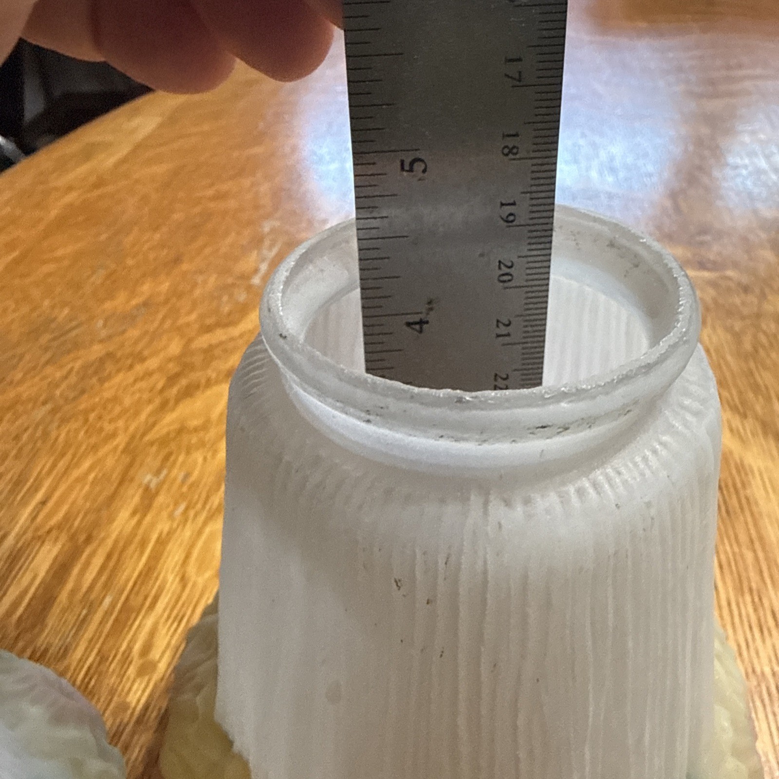 Antique Set 3 Reverse Painted Glass 4 5/8" Shades Yellow Flowers 2-1/4" Fitter