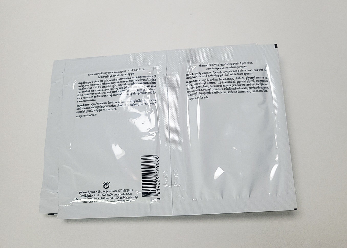 6x Philosophy the Microdelivery Resurfacing Peel Step 1 and 2 - 4ml/0.14 oz each