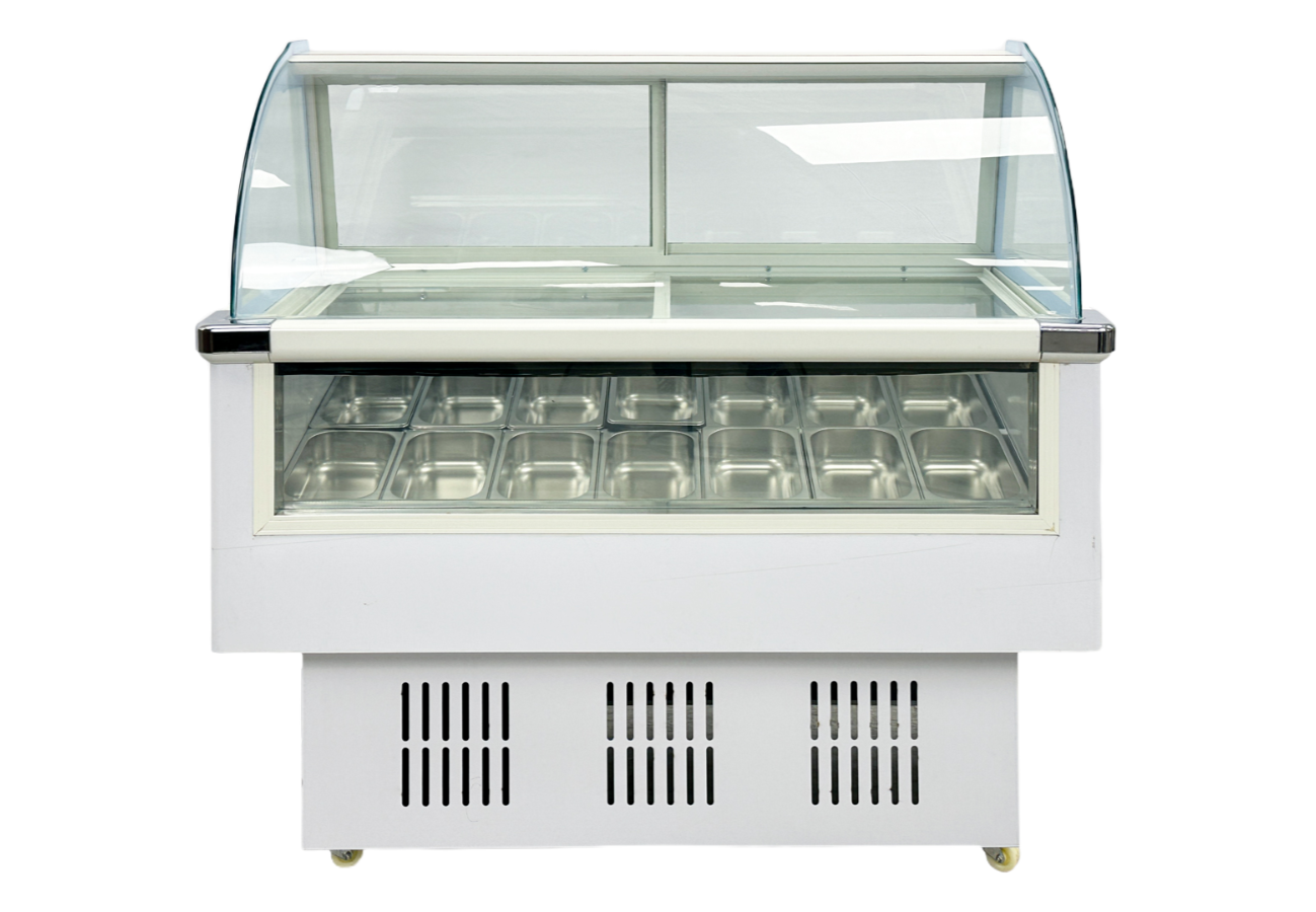 14 Pan Ice Cream Gelato Freezer Display Case 53"