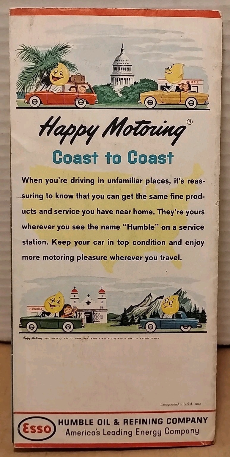 1962 ESSO Washington DC & Vicinity Map & Visitor's Guide - Gas Station Map