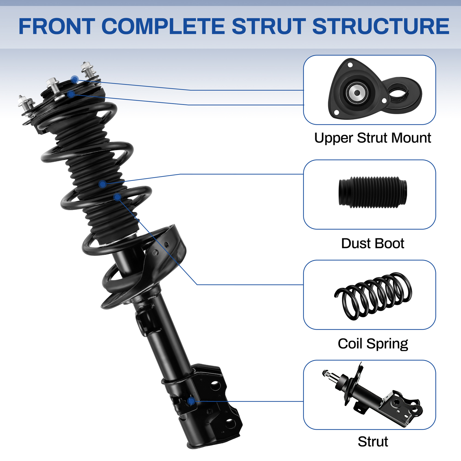 Set(4) Front Struts & Rear Shocks Assembly For 2007- 2011 Honda CRV CR-V 2.4L