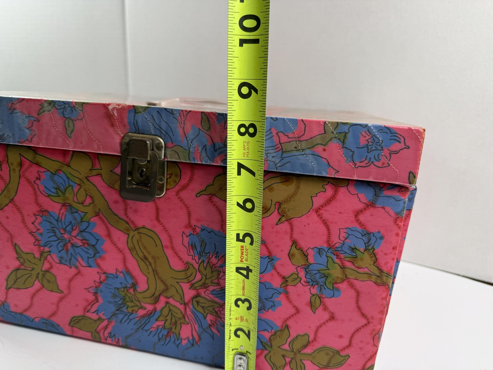 Vintage Sewing Box Kit Pink Floral Portable Sewing Case Box Organizer 60's